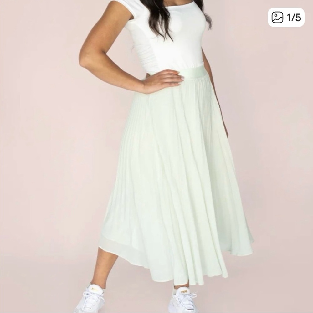 Gentle Fawn Light Green Pleated Skirt